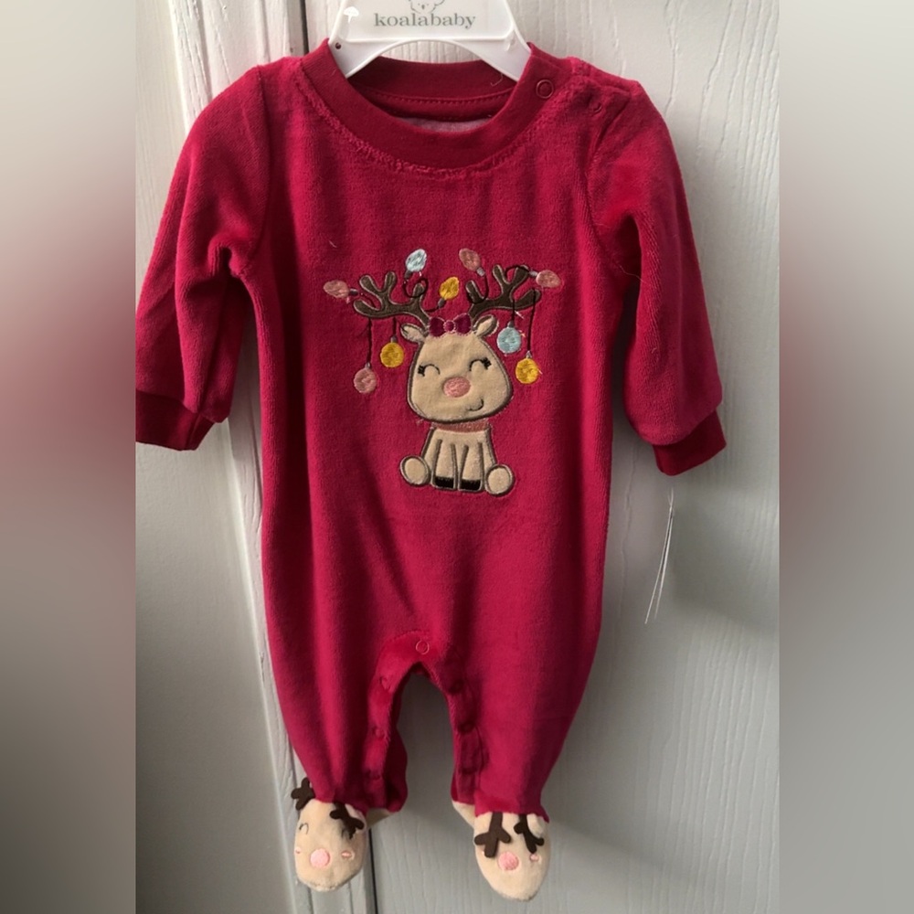 Koala Baby Festive Red Reindeer Footie